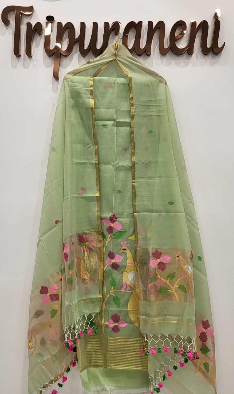 Muslin Jamdhani Handloom 2 peice set