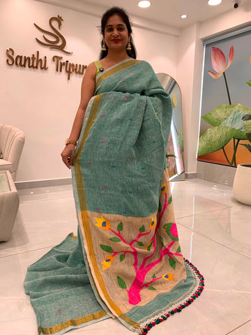 Linen Jamdani Saree