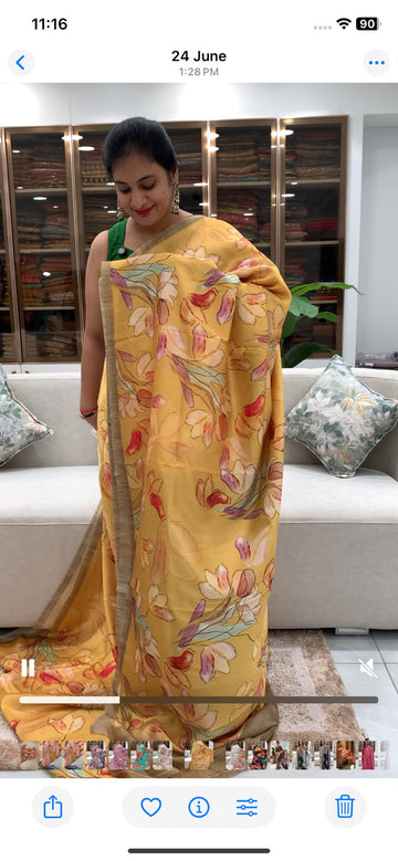 Digital Printed - Soft Tussar Saree