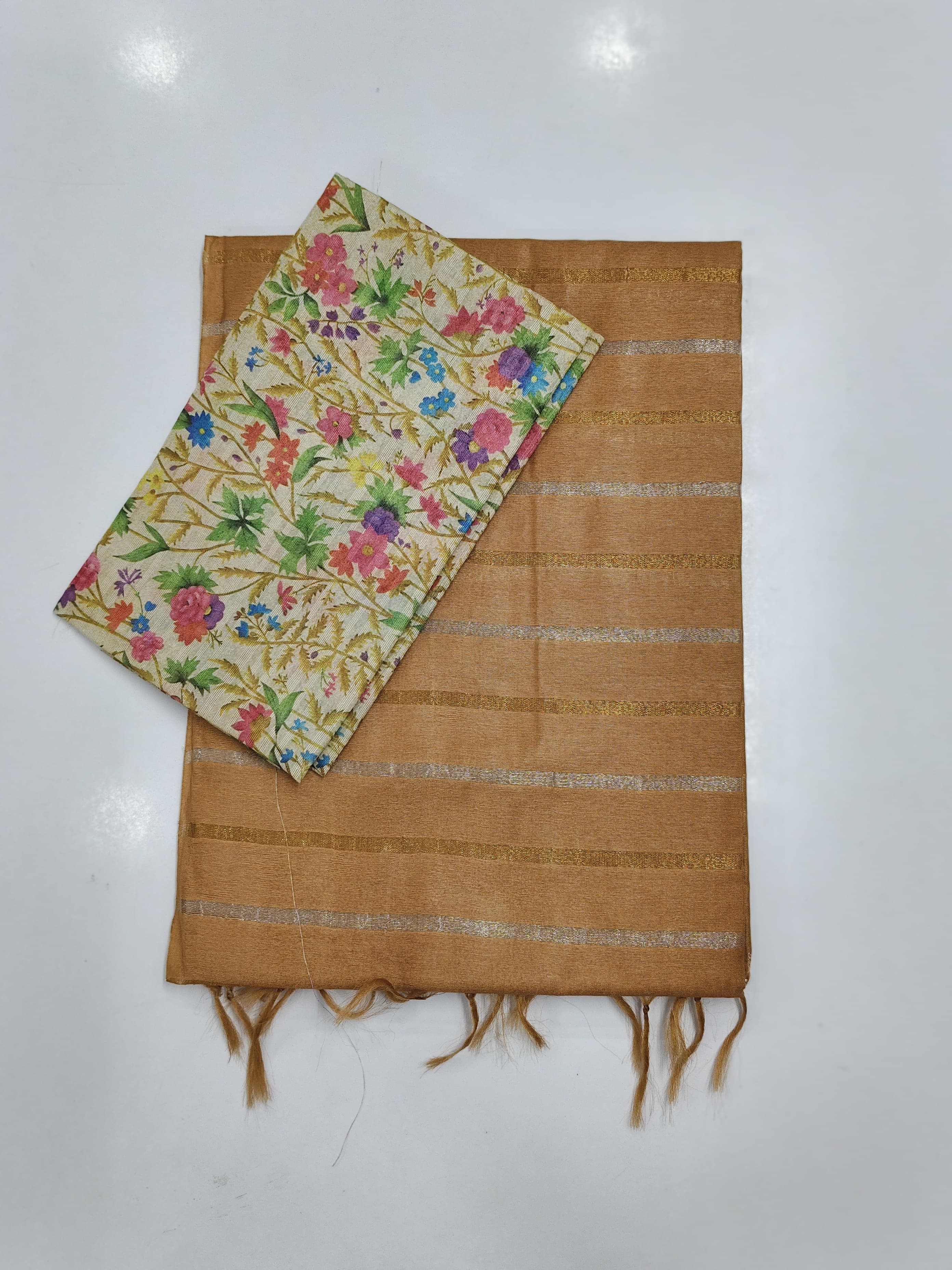 Soft Tussar Sarees with Contrast Blouse