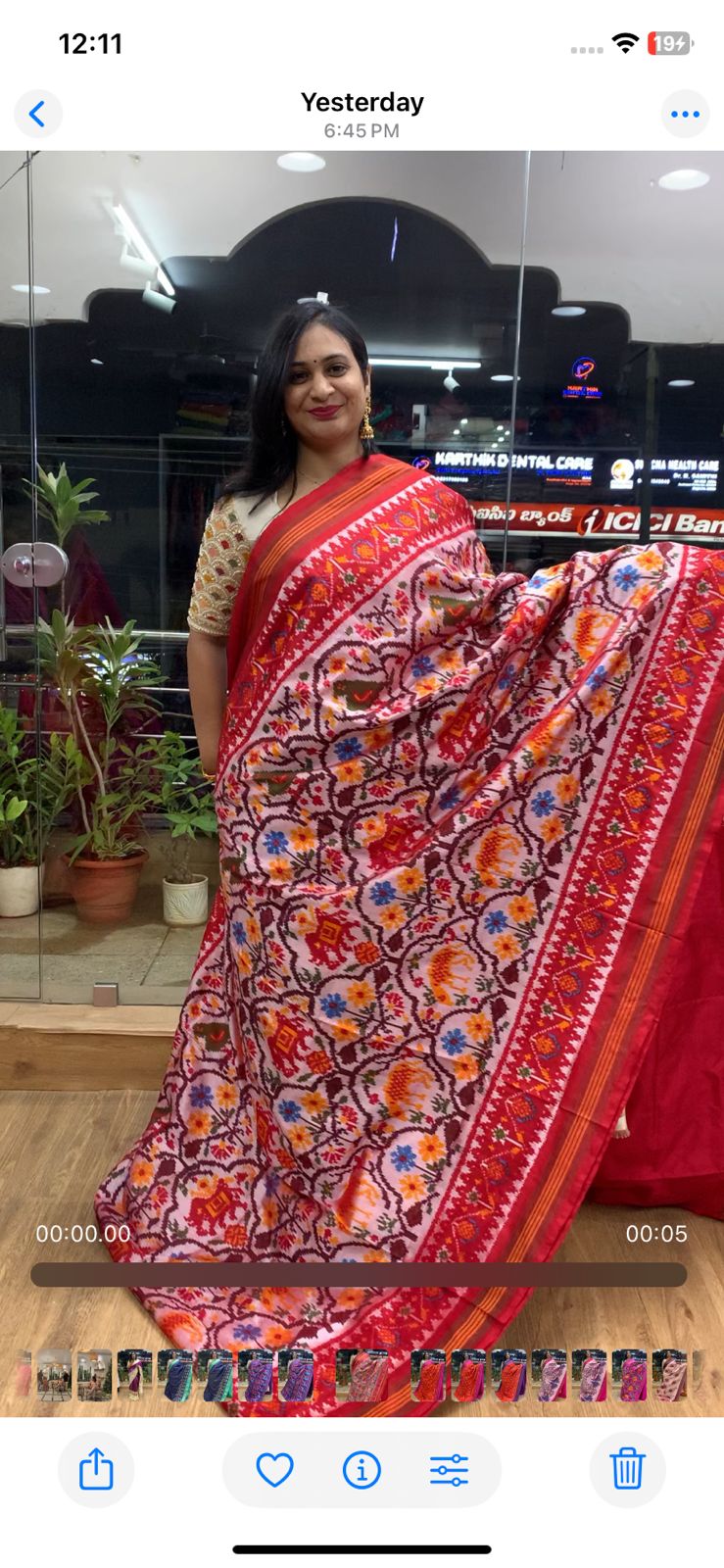 Rajkot Patola inspired Ikkat Pattu Saree