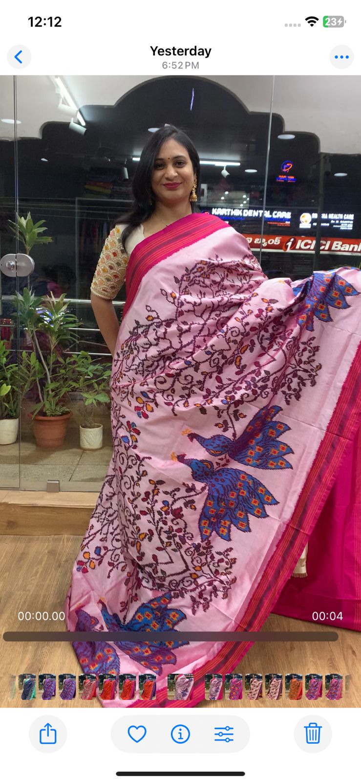 Rajkot Patola inspired Ikkat Pattu Saree