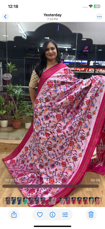 Rajkot Patola inspired Ikkat Pattu Saree