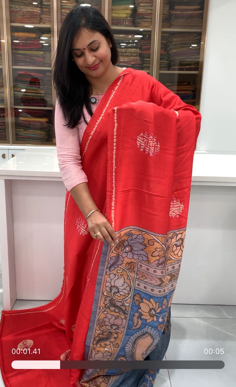 Digital Printed - Soft Tussar Saree