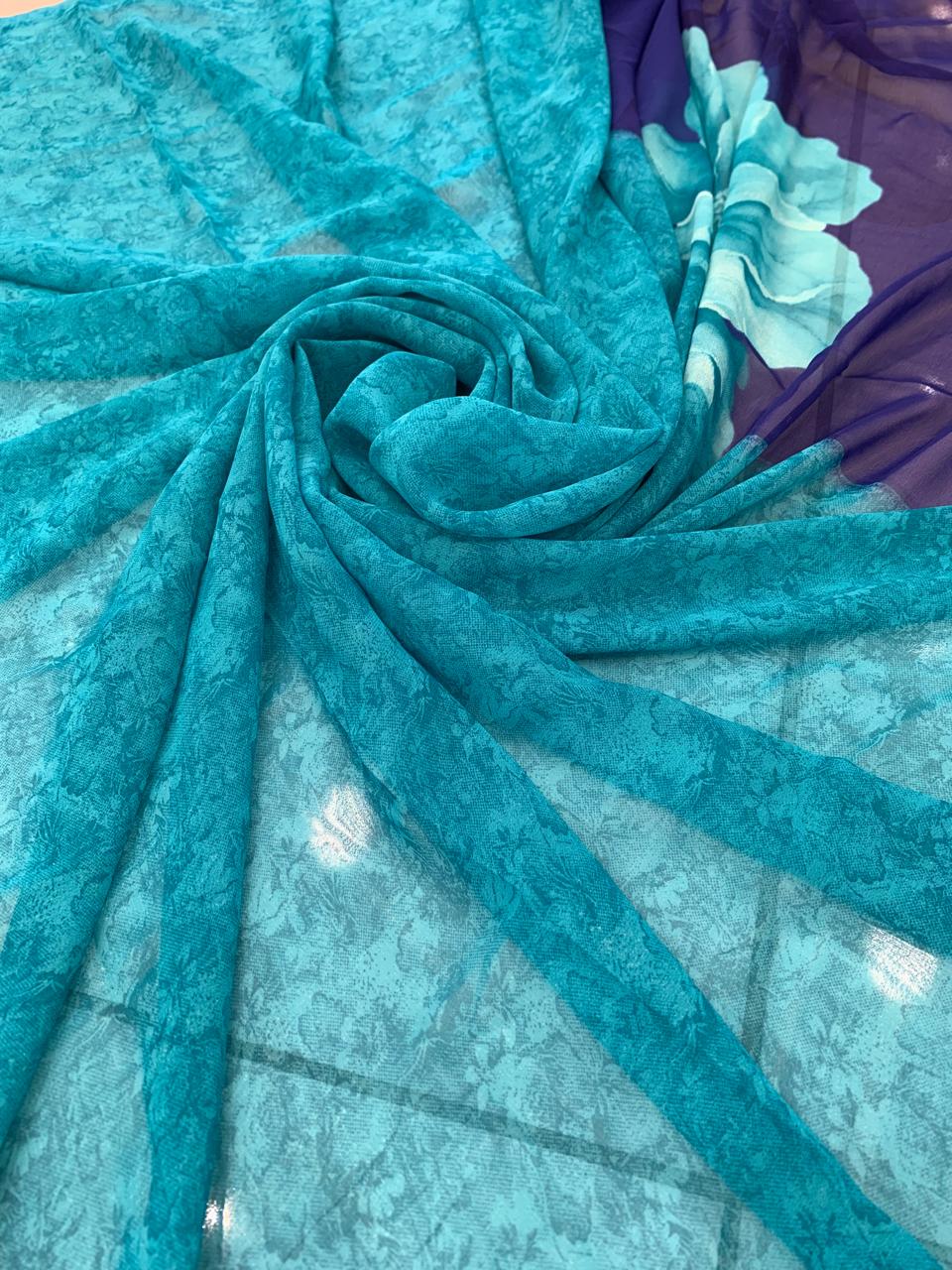 Digital Printed Chiffon saree