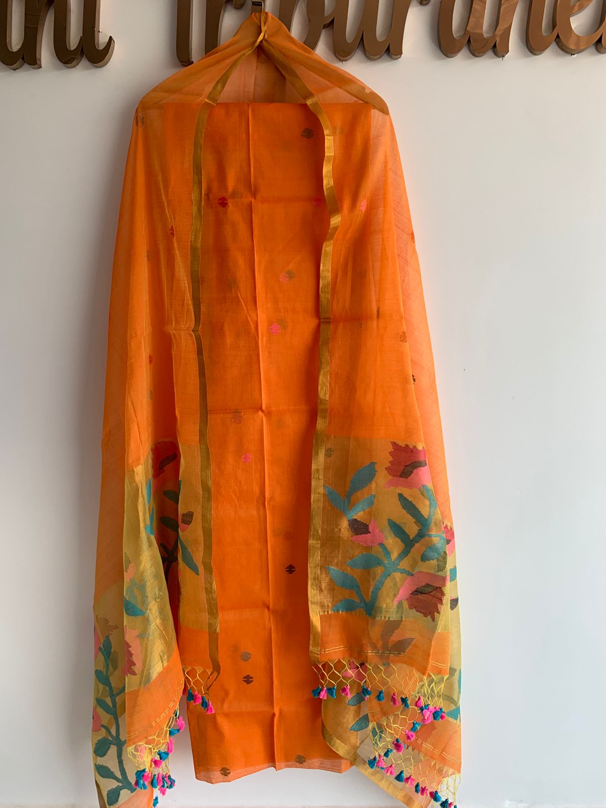 Muslin Jamdhani Handloom 2 peice set