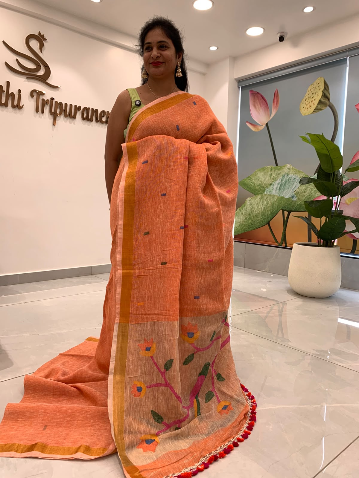 Linen Jamdani Saree