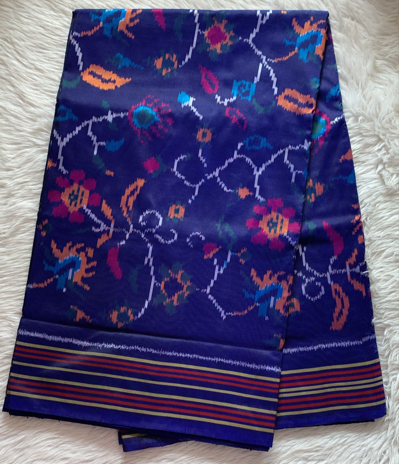 Rajkot Patola inspired Ikkat Pattu Saree