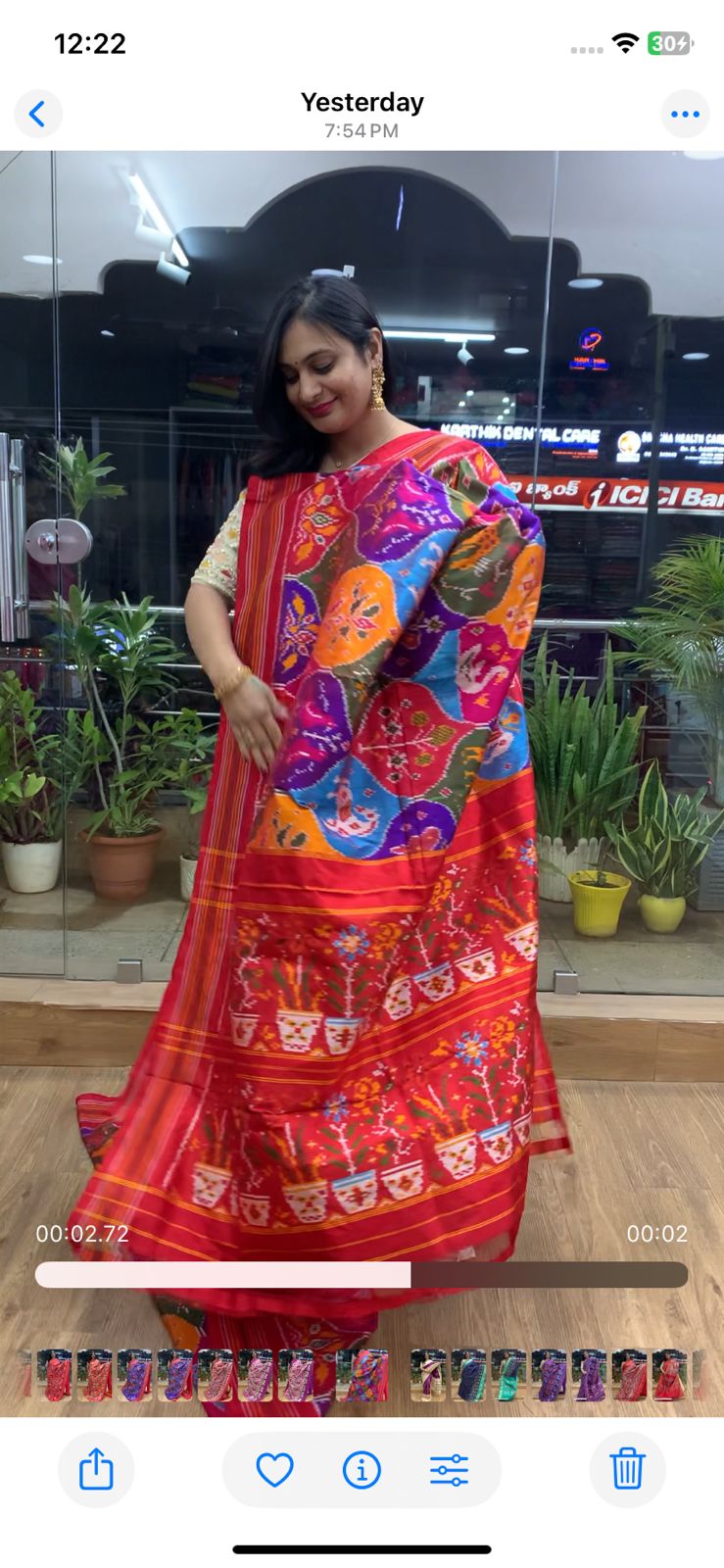 Rajkot Patola inspired Ikkat Pattu Saree