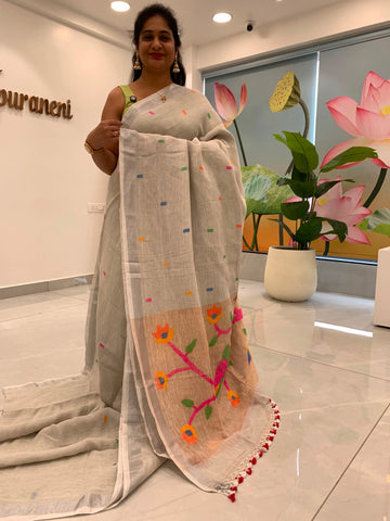 Linen Jamdani Saree