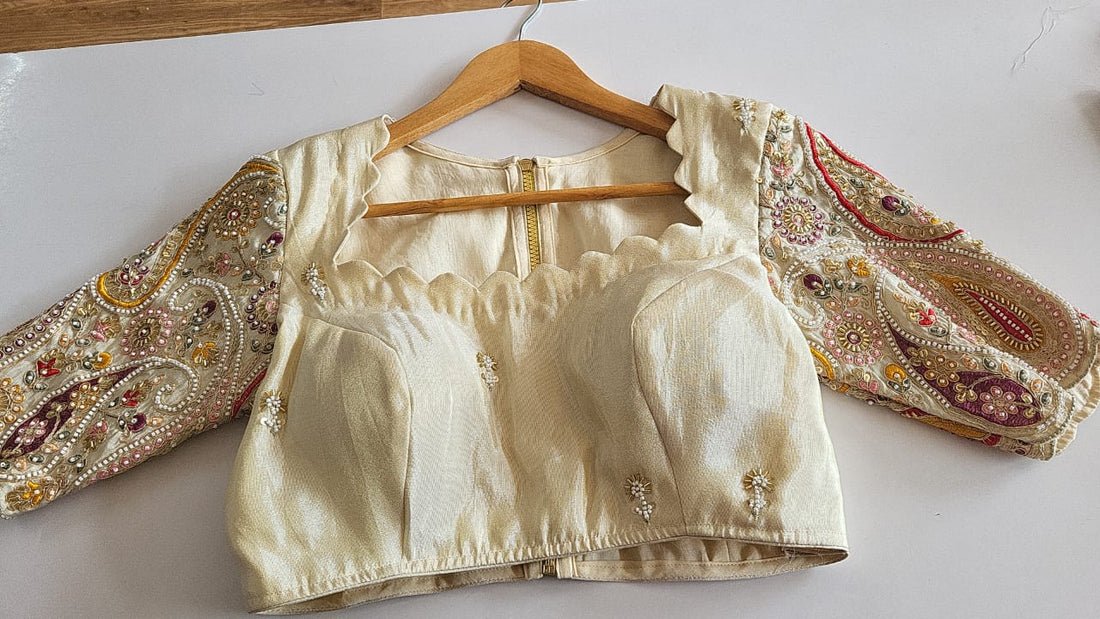 Pure Tissue Blouse Fabric - Mango Design