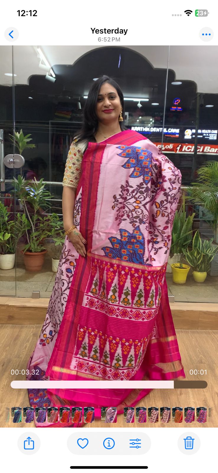 Rajkot Patola inspired Ikkat Pattu Saree