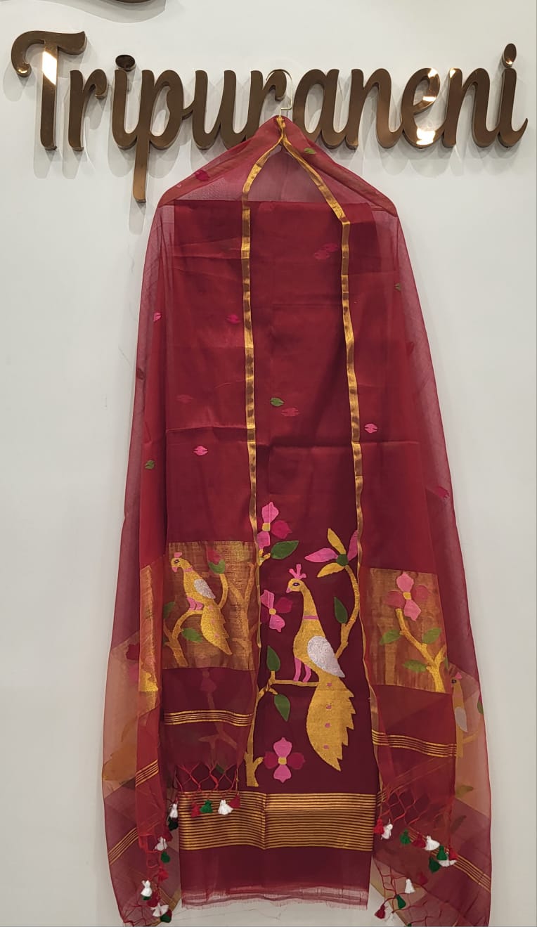 Muslin Jamdhani Handloom 2 peice set