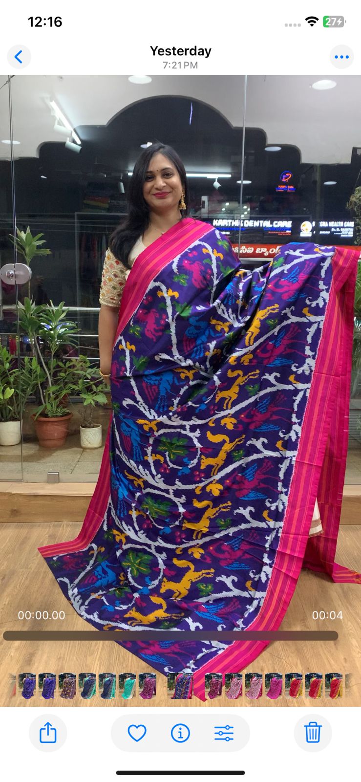 Rajkot Patola inspired Ikkat Pattu Saree