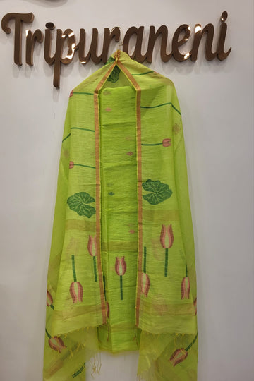 Lotus Motif - Linen Silk Jamdani 2-piece sets