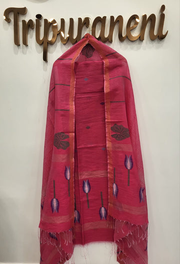 Lotus Motif - Linen Silk Jamdani 2-piece sets