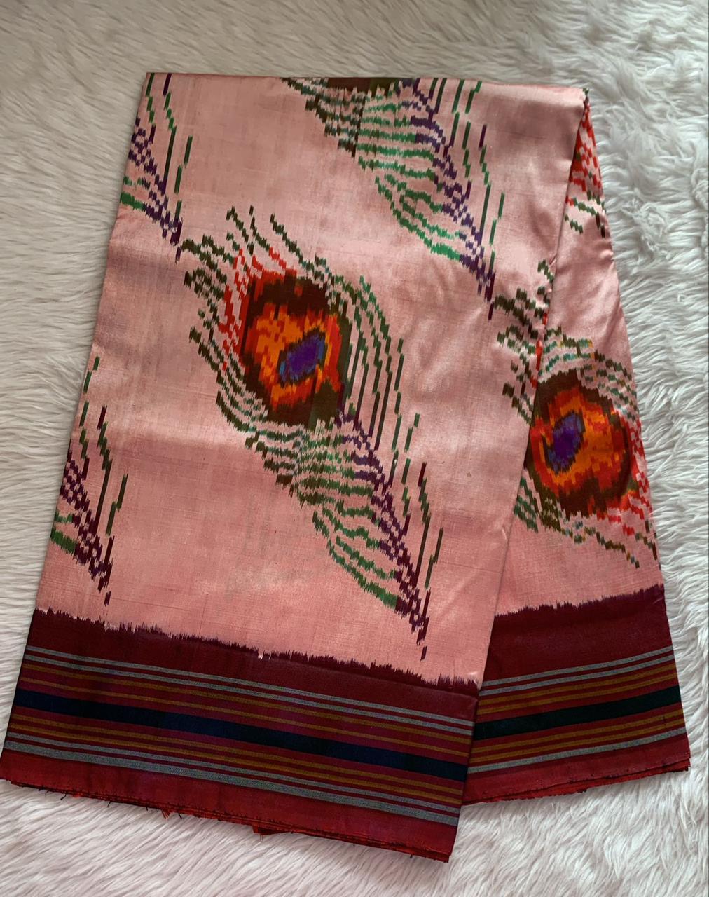 Rajkot Patola inspired Ikkat Pattu Saree