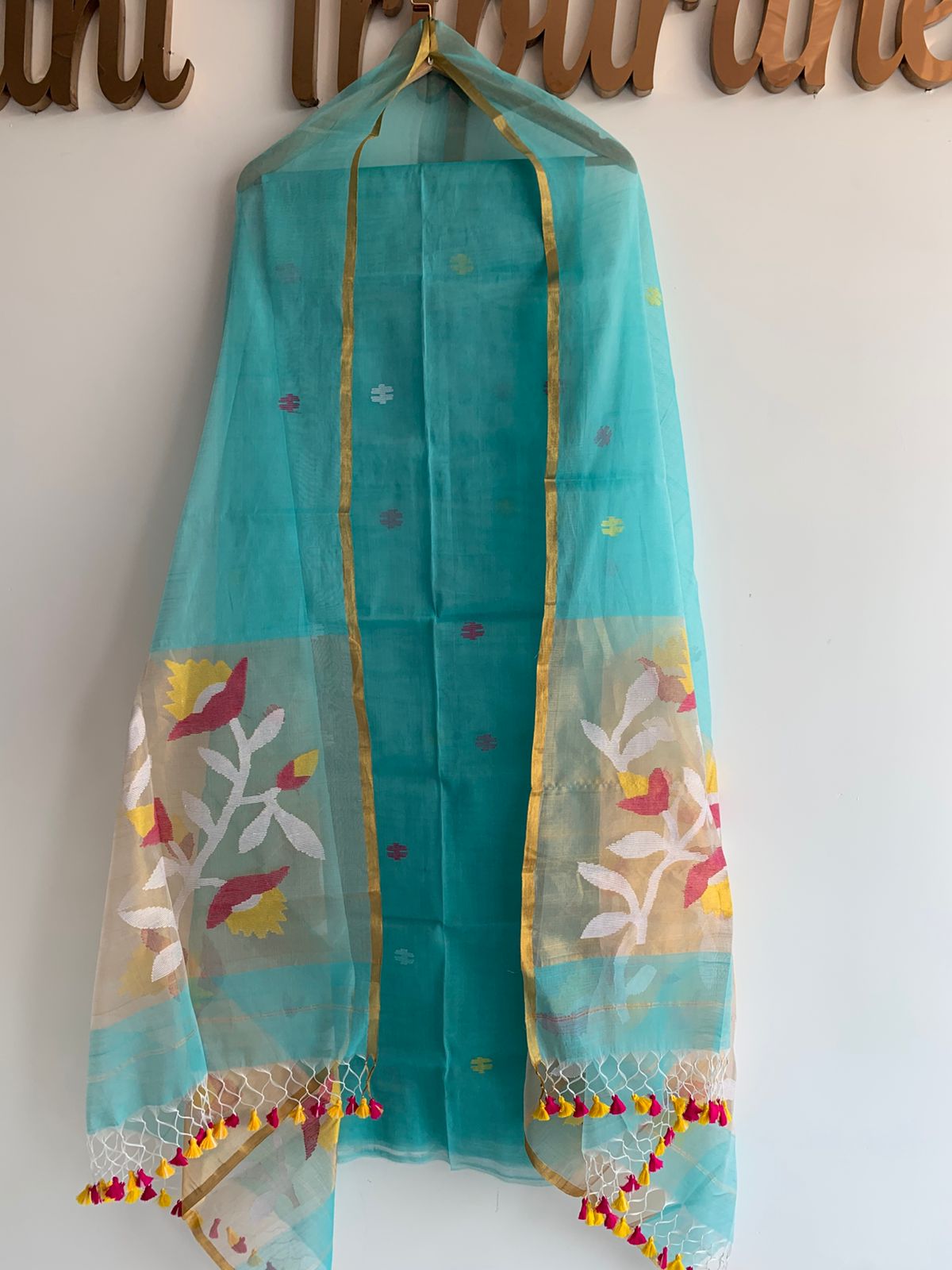 Muslin Jamdhani Handloom 2 peice set