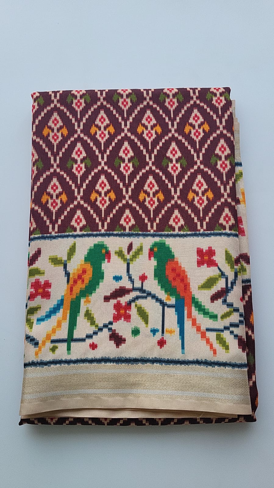 Pathan Patola Sarees - Parrot Design