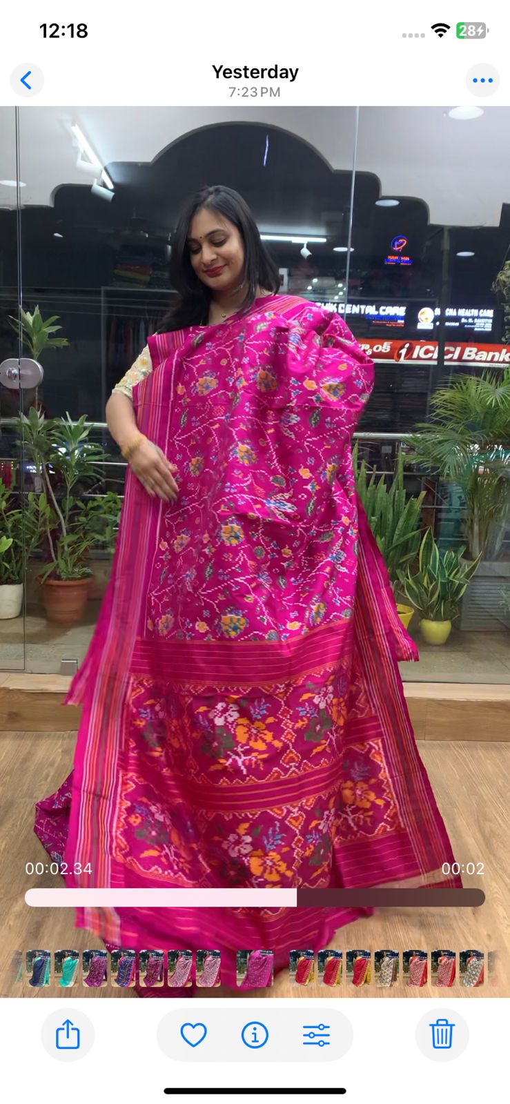 Rajkot Patola inspired Ikkat Pattu Saree
