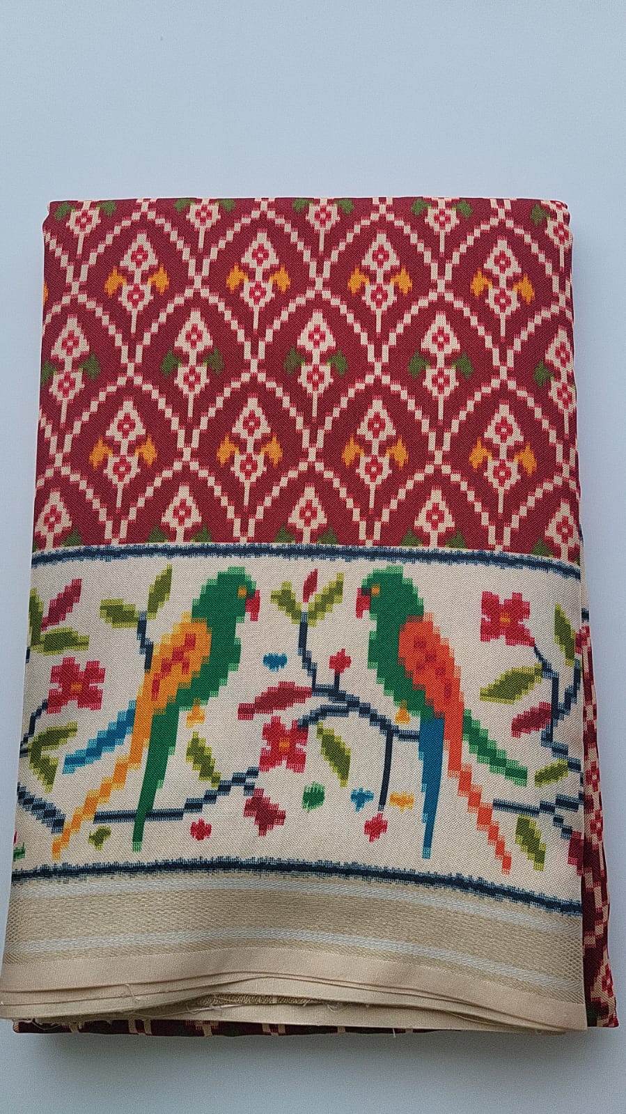 Pathan Patola Sarees - Parrot Design