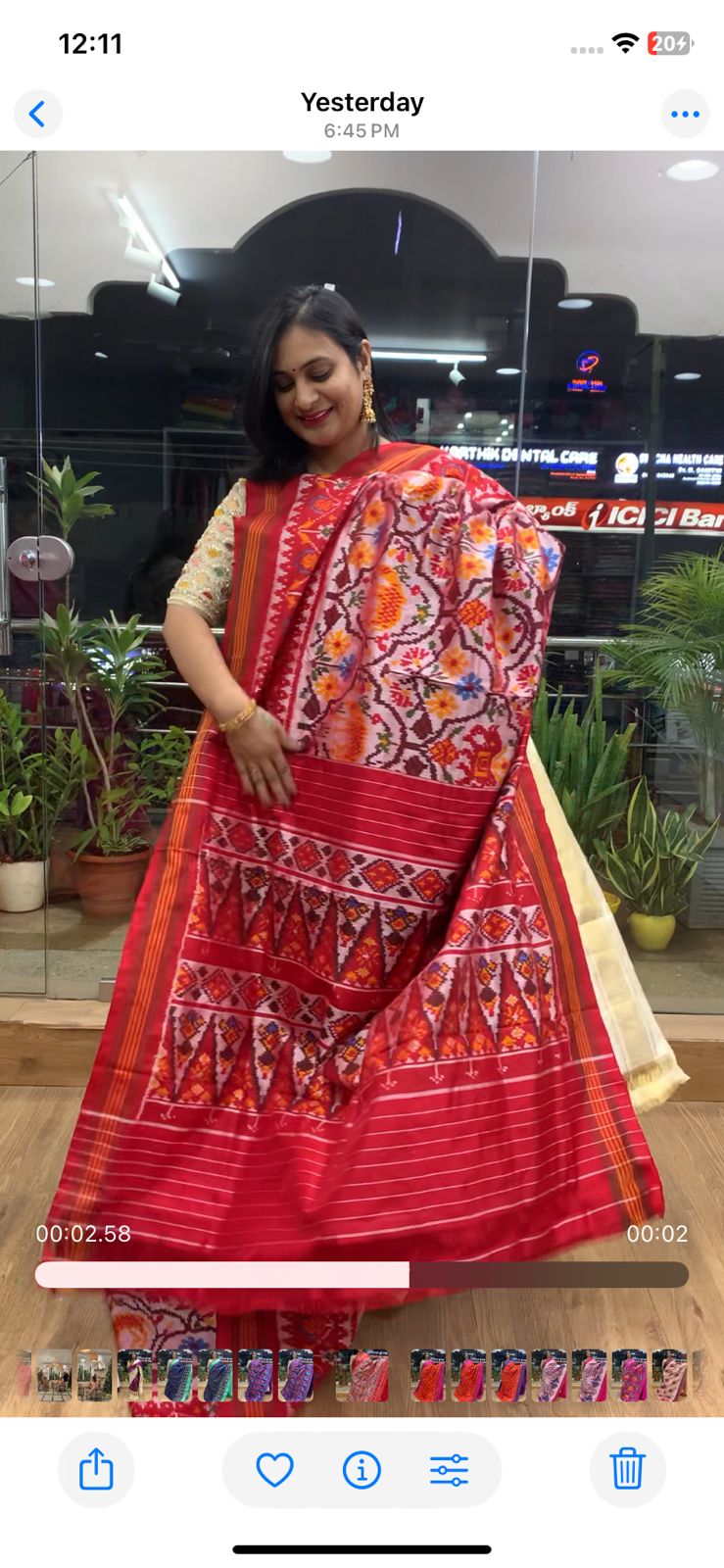 Rajkot Patola inspired Ikkat Pattu Saree