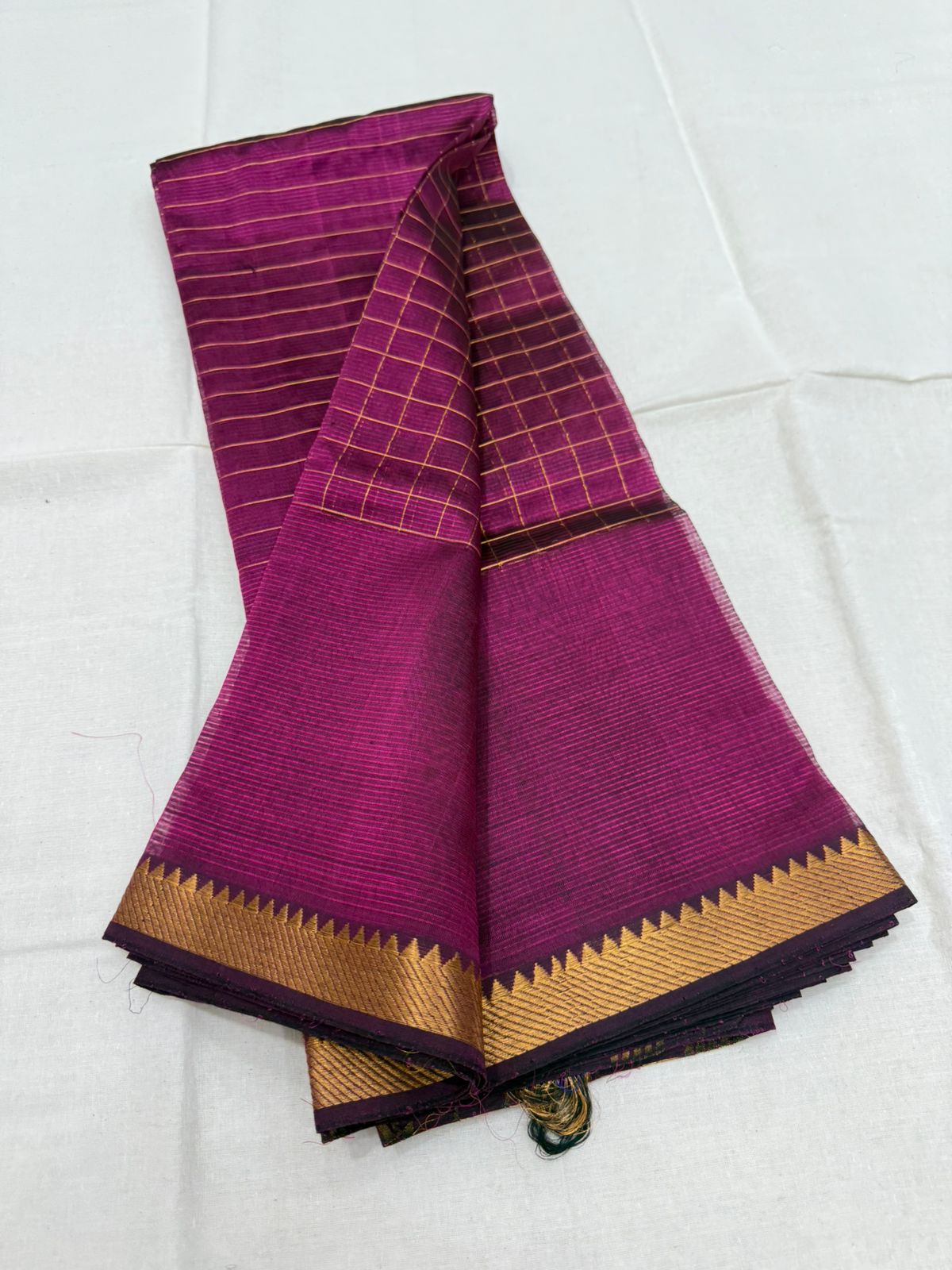Mangalagiri Pattu zari checks saree - small border (10 day dispatch)