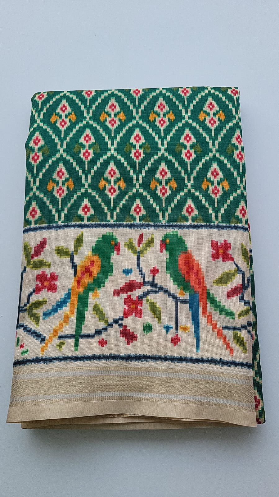 Pathan Patola Sarees - Parrot Design