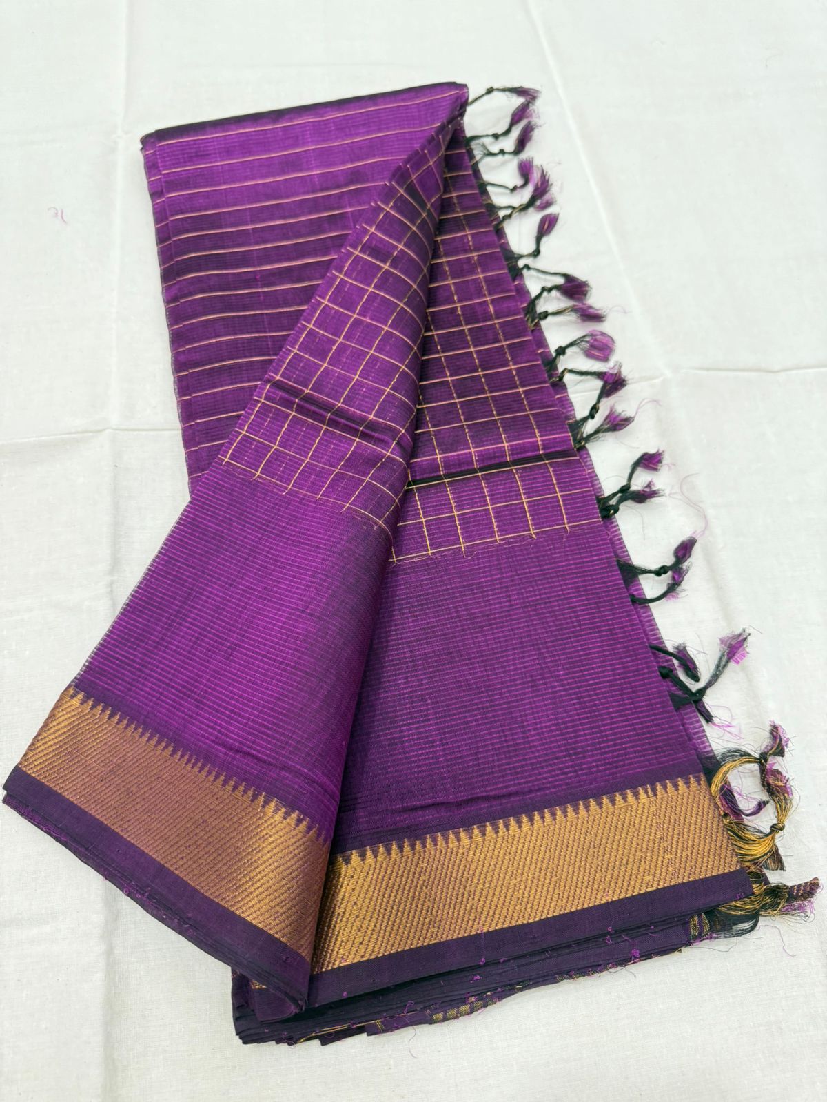 Mangalagiri Pattu zari checks saree - small border (10 day dispatch)