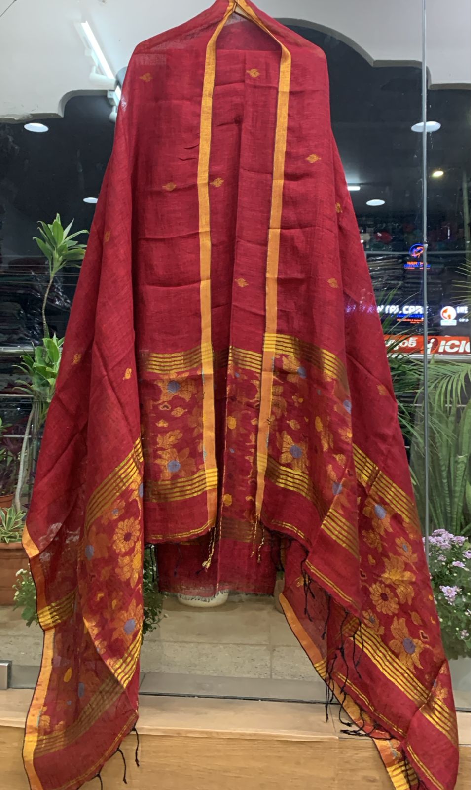 2 Piece Linen Jamdhani Sets