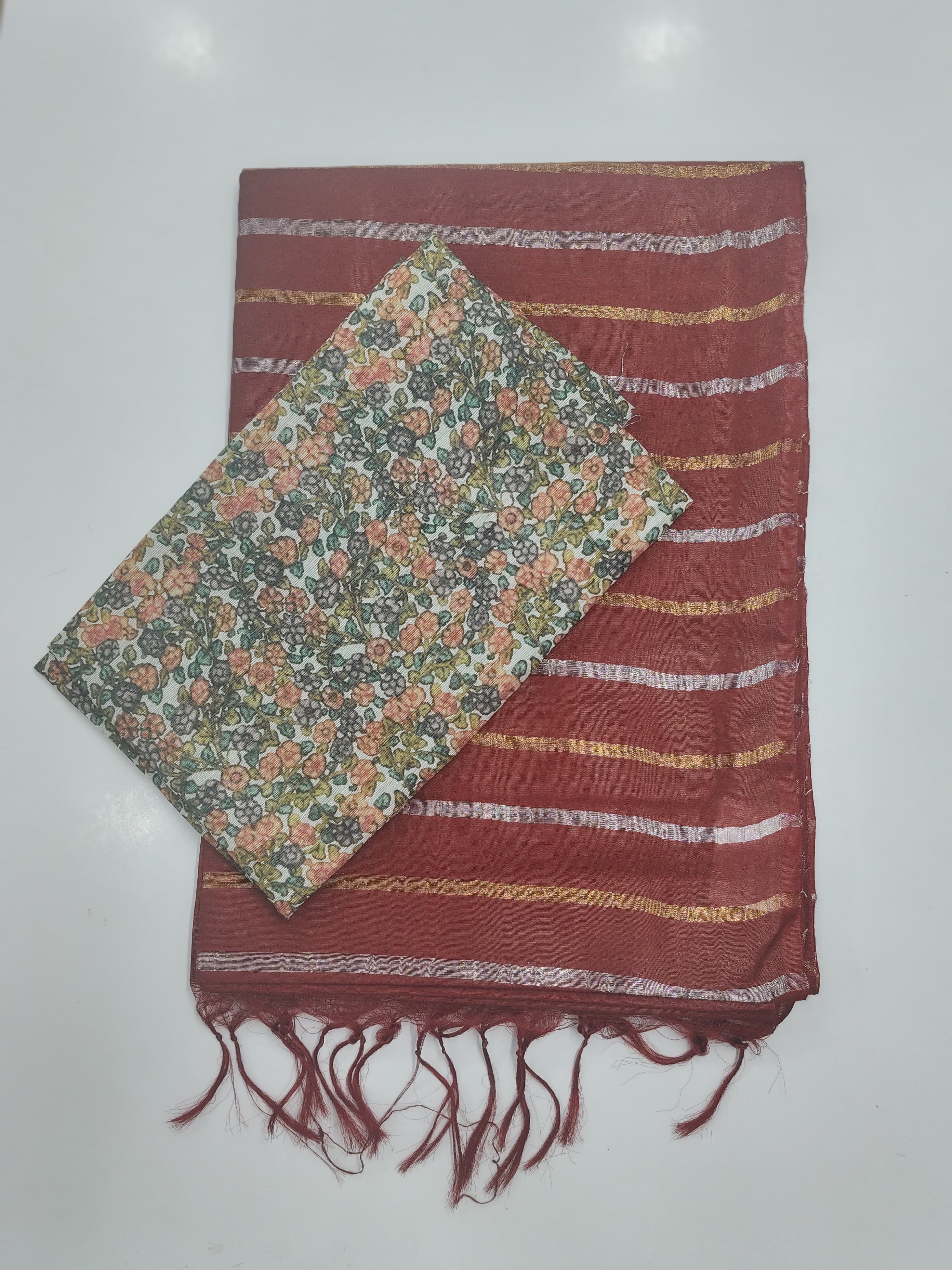 Soft Tussar Sarees with Contrast Blouse