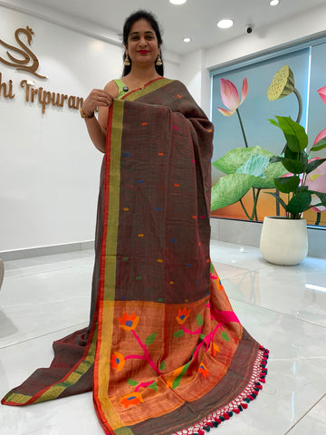 Linen Jamdani Saree