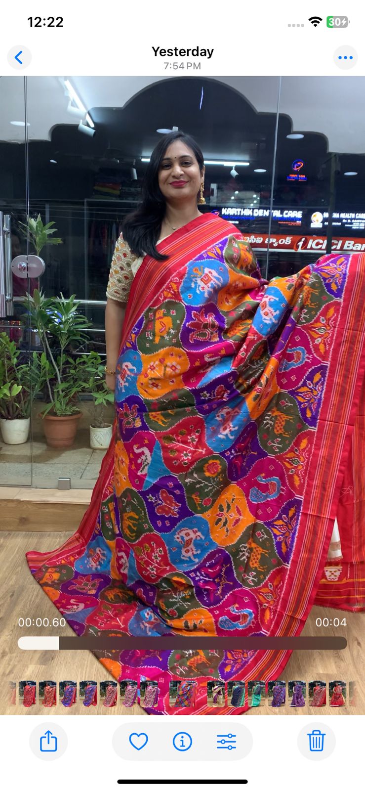 Rajkot Patola inspired Ikkat Pattu Saree