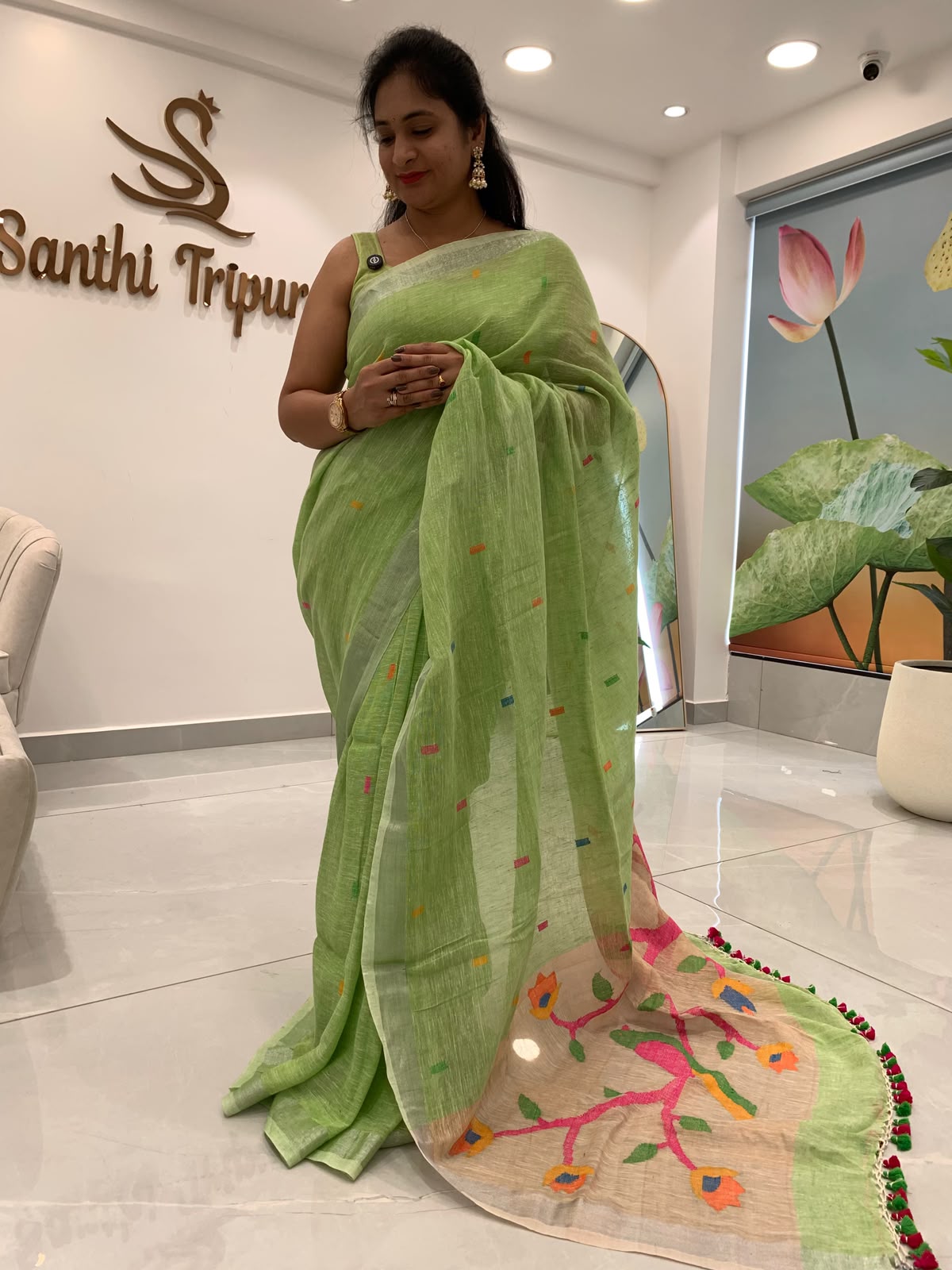 Linen Jamdani Saree