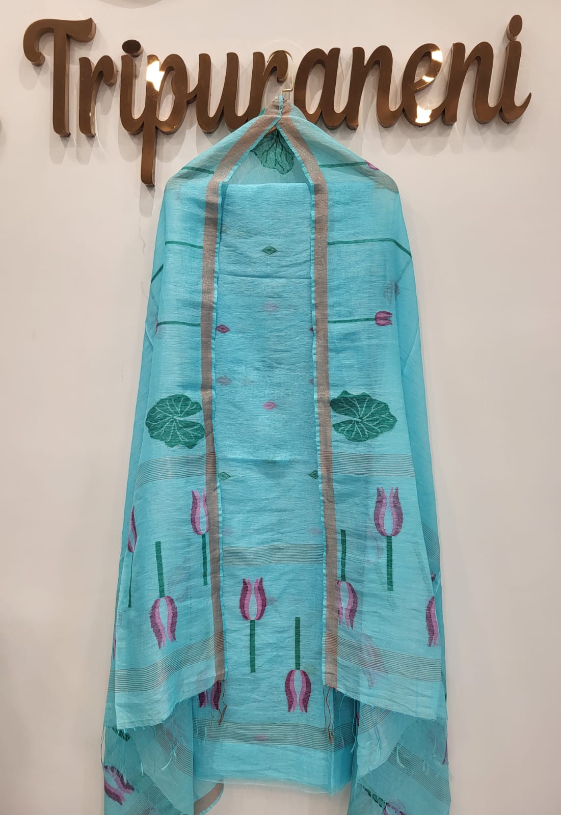 Lotus Motif - Linen Silk Jamdani 2-piece sets