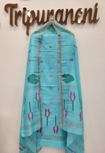 Lotus Motif - Linen Silk Jamdani 2-piece sets