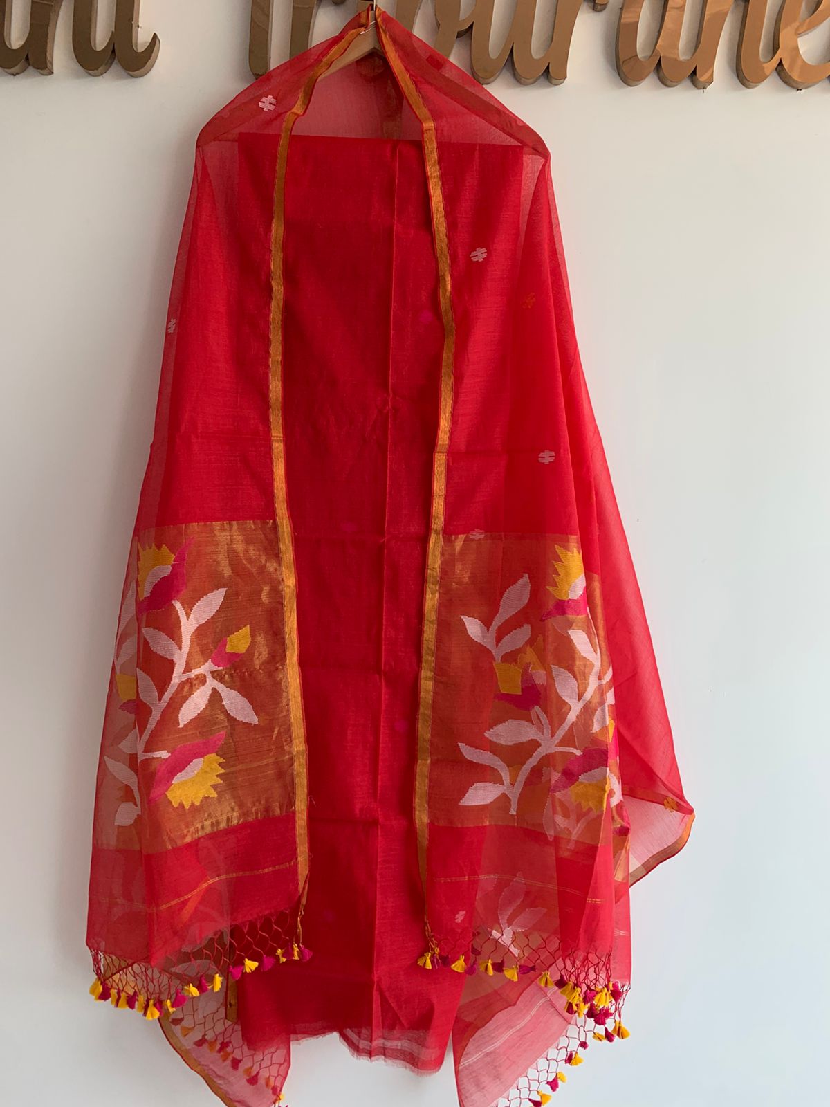 Muslin Jamdhani Handloom 2 peice set