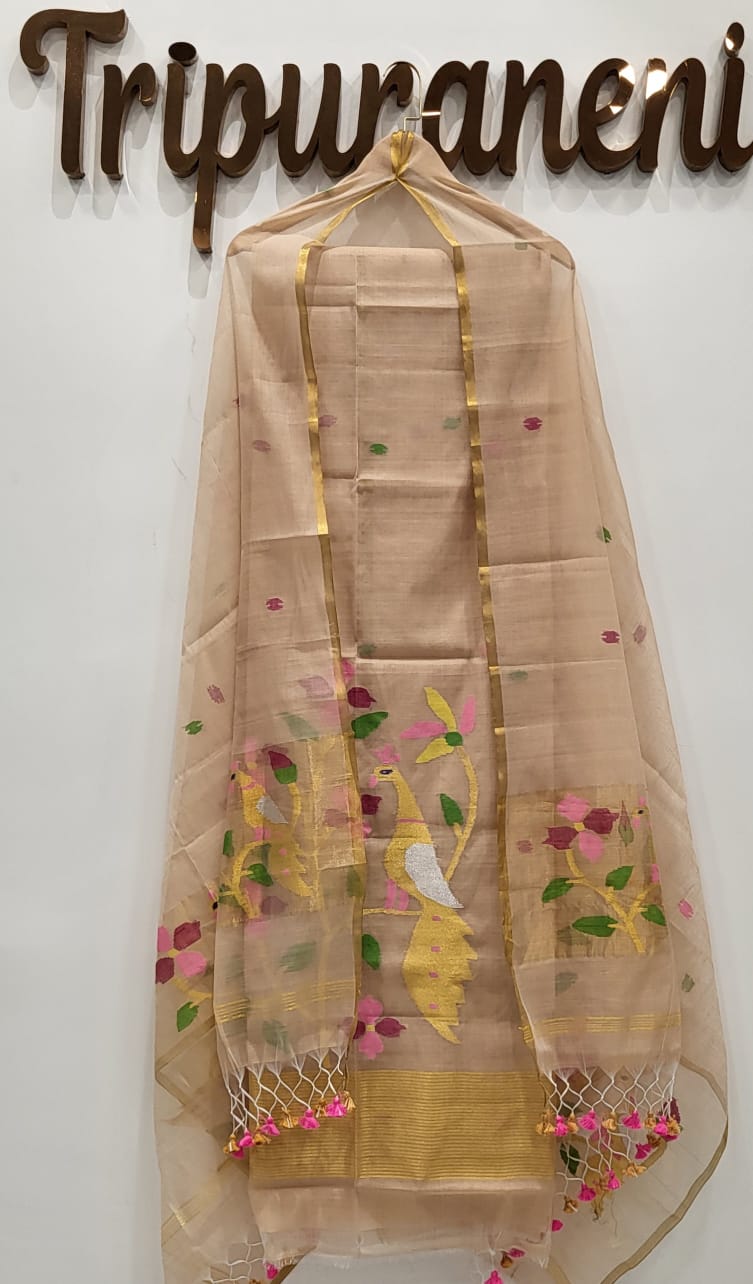 Muslin Jamdhani Handloom 2 peice set