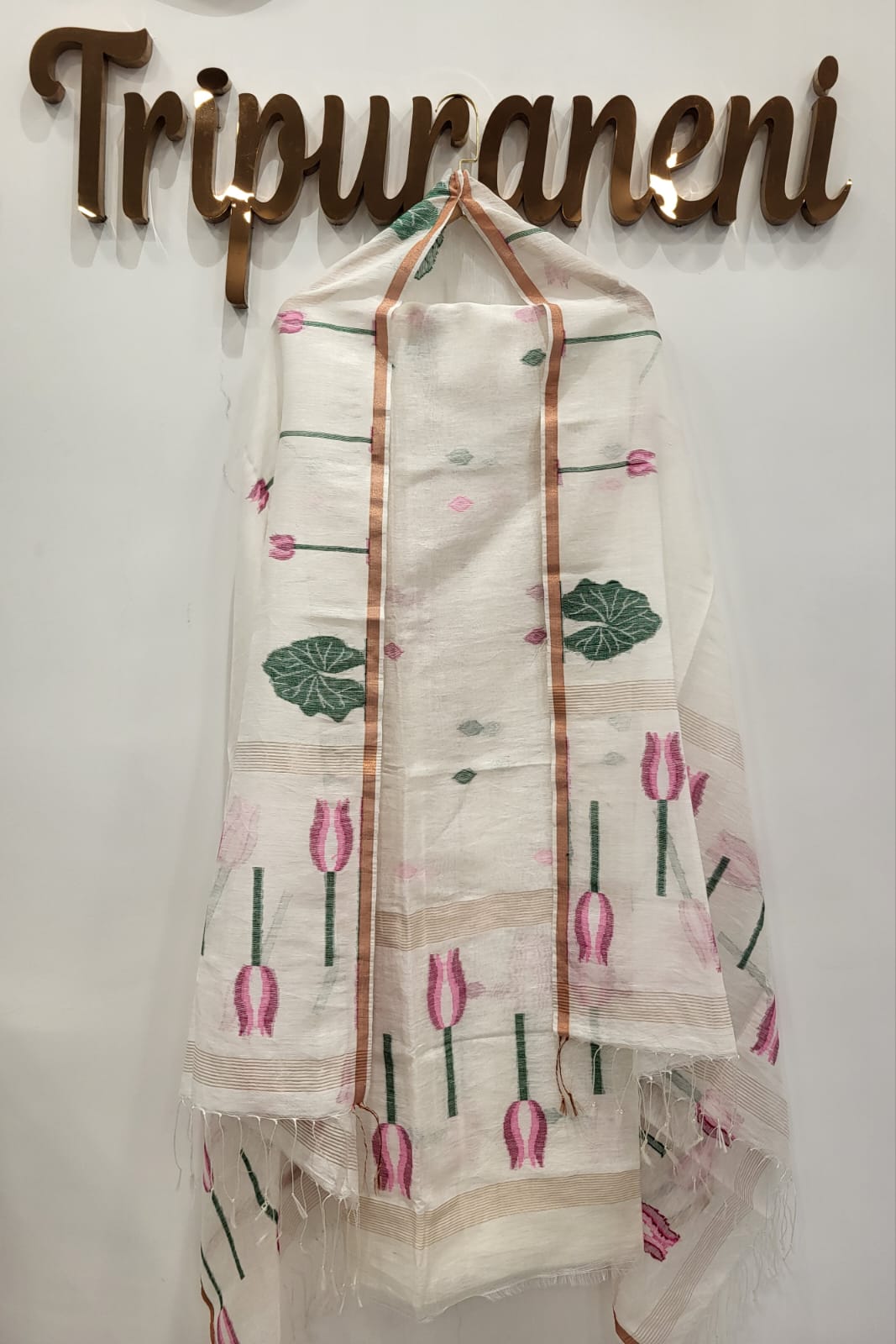 Lotus Motif - Linen Silk Jamdani 2-piece sets