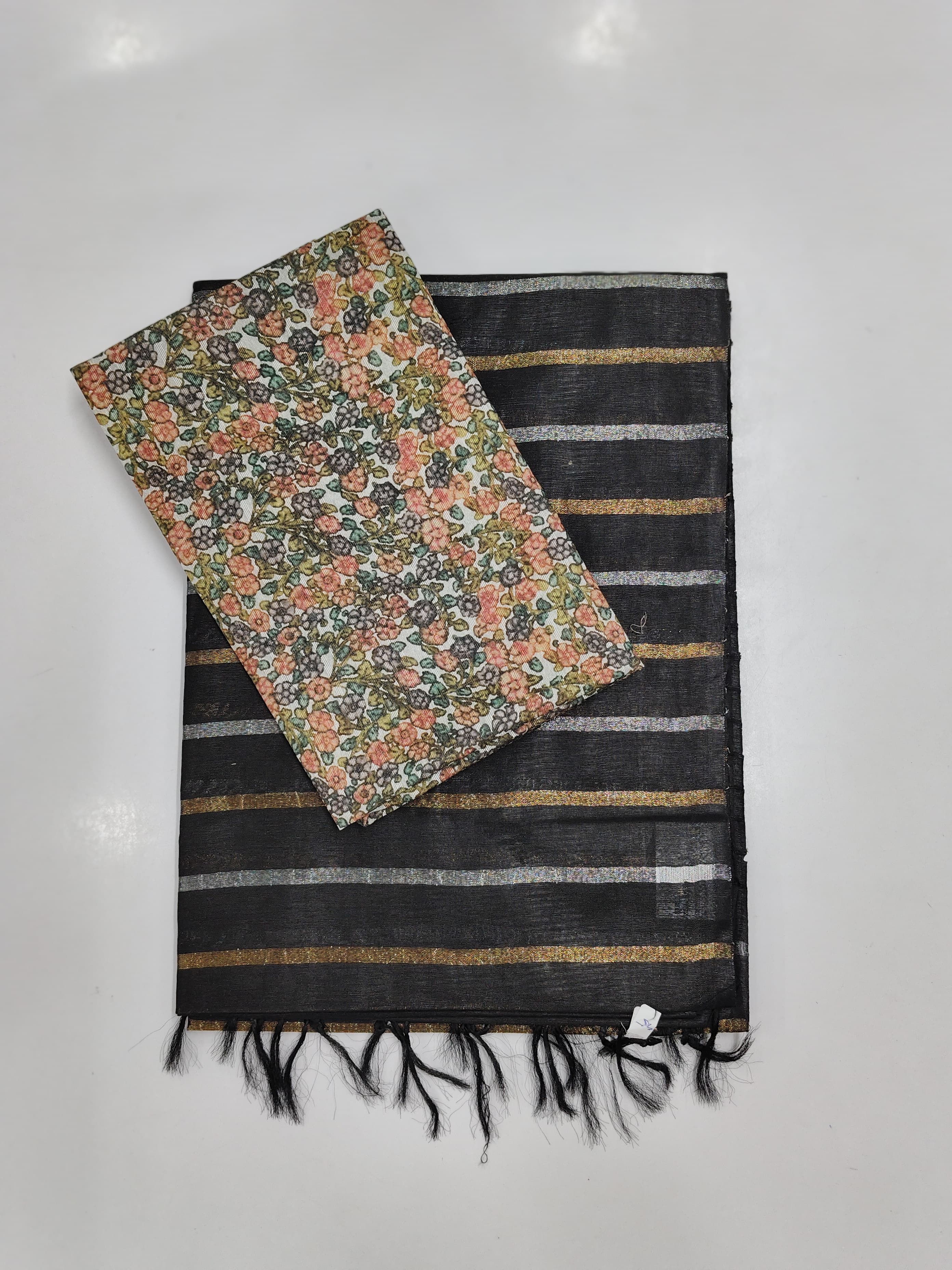 Soft Tussar Sarees with Contrast Blouse