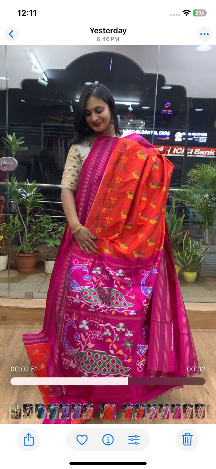 Rajkot Patola inspired Ikkat Pattu Saree