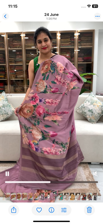 Digital Printed - Soft Tussar Saree