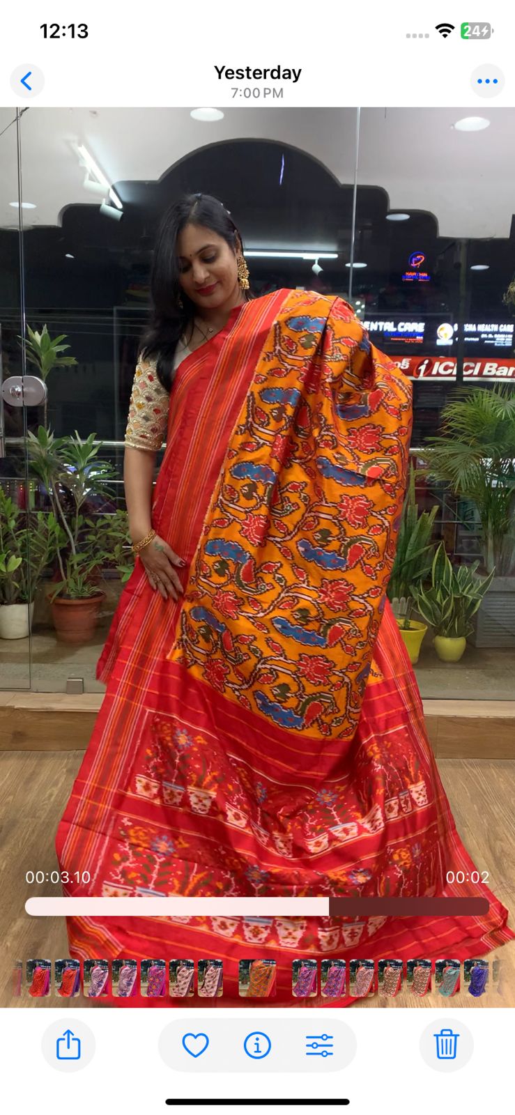 Rajkot Patola inspired Ikkat Pattu Saree