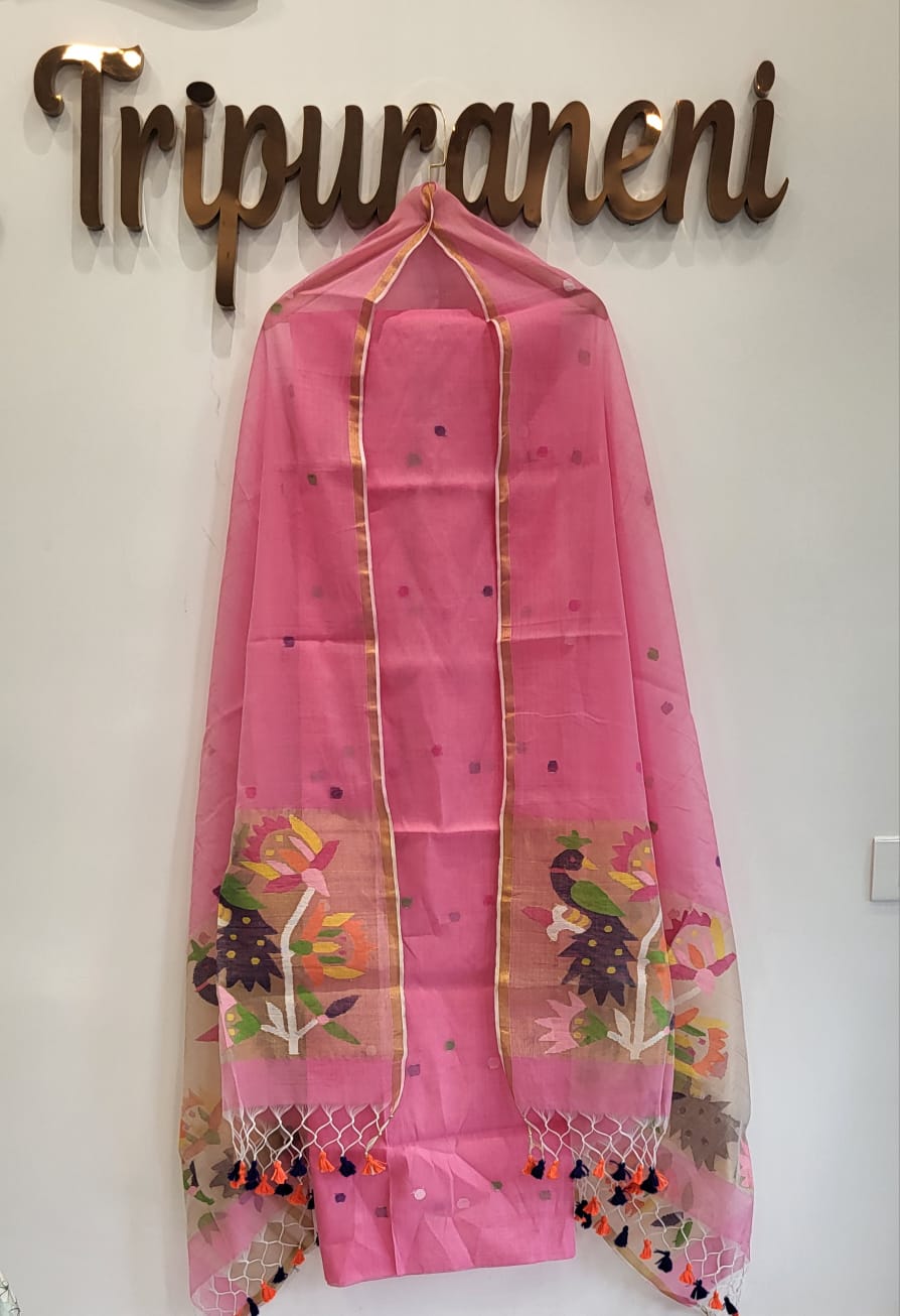 Muslin Jamdhani Handloom 2 peice set