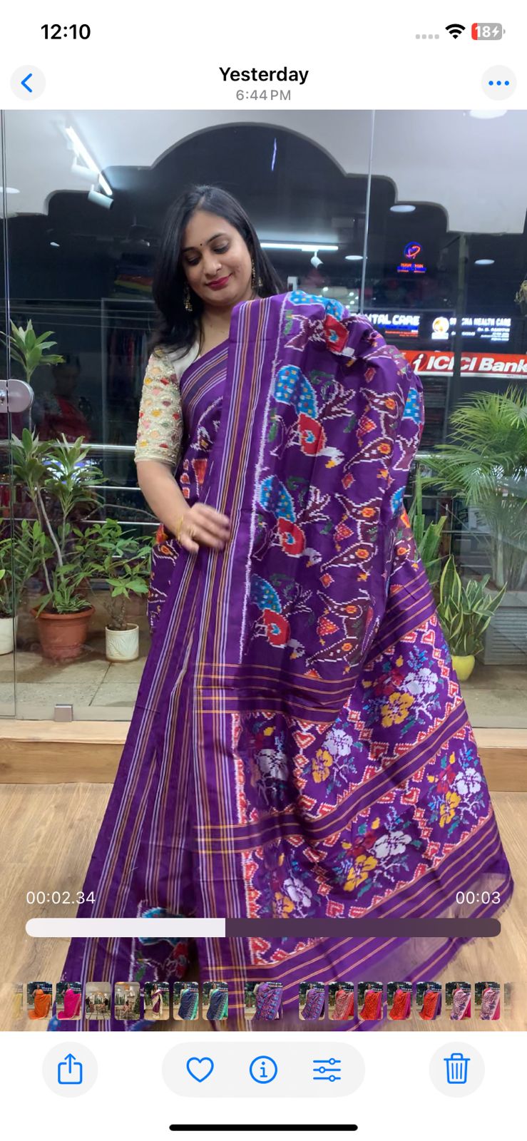 Rajkot Patola inspired Ikkat Pattu Saree