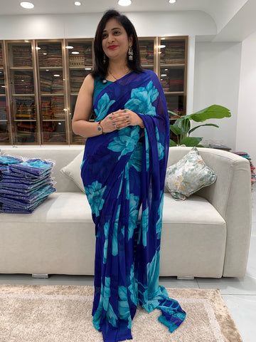 Digital Printed Chiffon saree