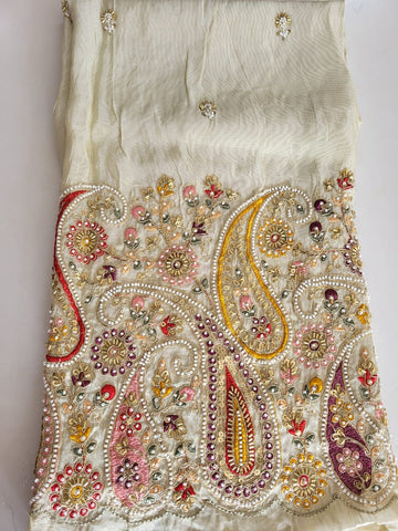 Pure Tissue Blouse Fabric - Mango Design