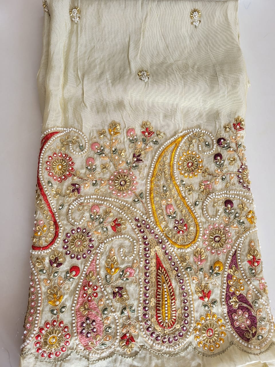 Pure Tissue Blouse Fabric - Mango Design