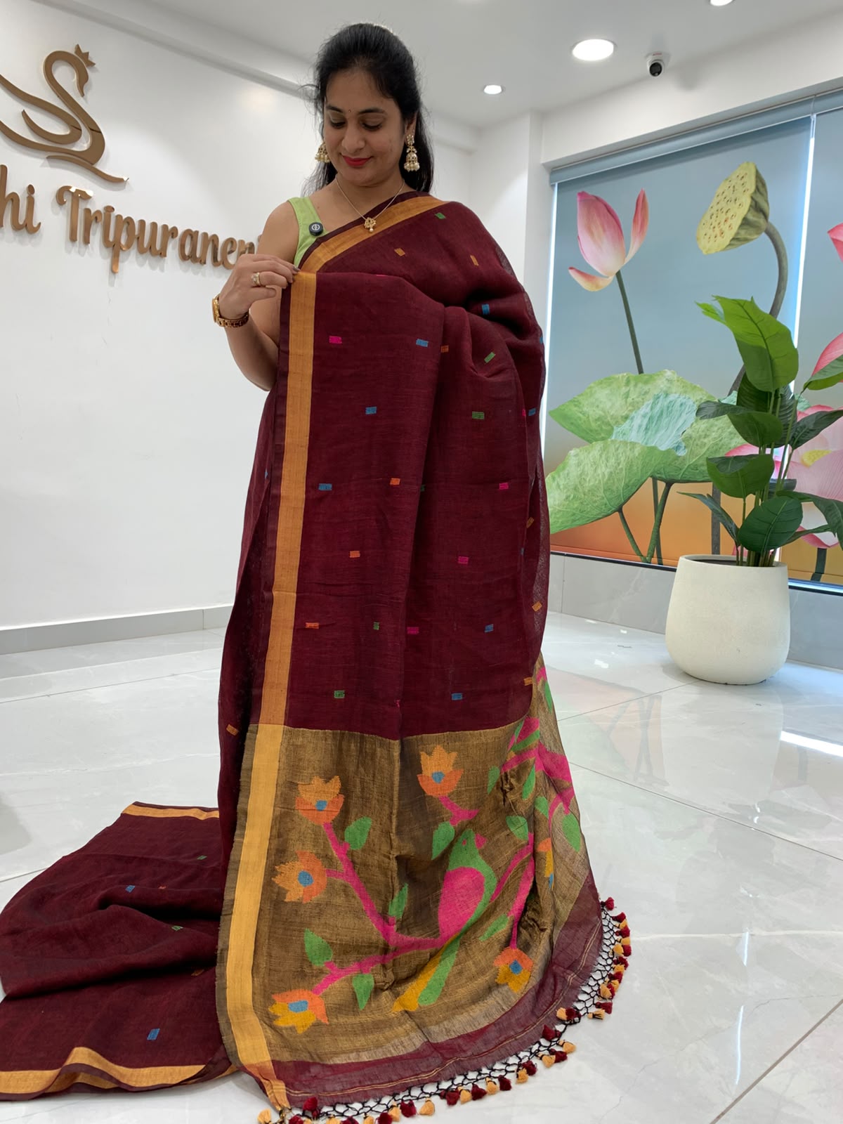 Linen Jamdani Saree