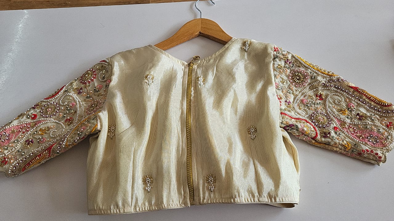 Pure Tissue Blouse Fabric - Mango Design